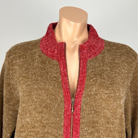Linea Leisure by Louis Dell Olio Brown Red Double Zip Long Cardigan size 3X - Picture 6 of 16